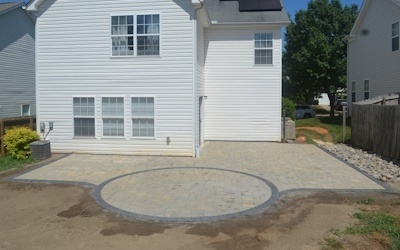 Large Paver Patio with French Drains Project